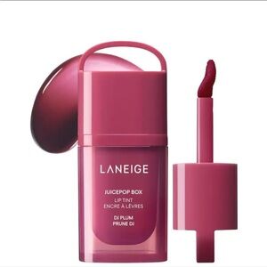 LANEIGE JuicePop Box Lip Oil Stain 12HR Hydrating Tint-Deep Cool Plum-$FIRM